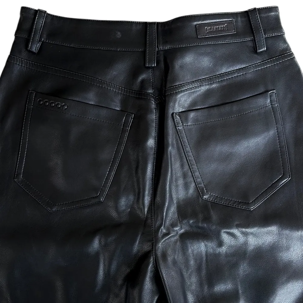 Like New Blank NYC Faux Leather Snap Fly High Rise Pants Black Size 27 - Image 7