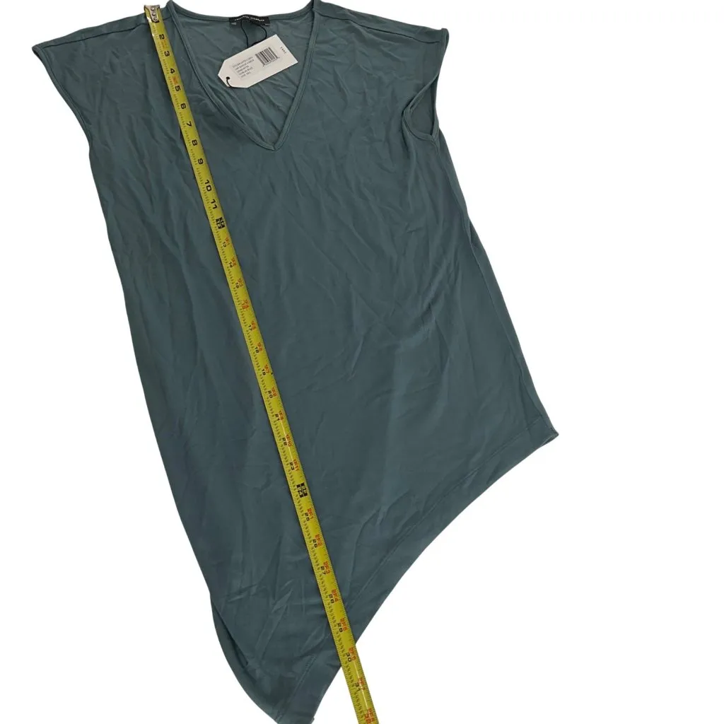 Universal Standard Goblin Blue Cap Sleeve Asymmetrical Hem V-Neck Top 3XS casual - Image 6