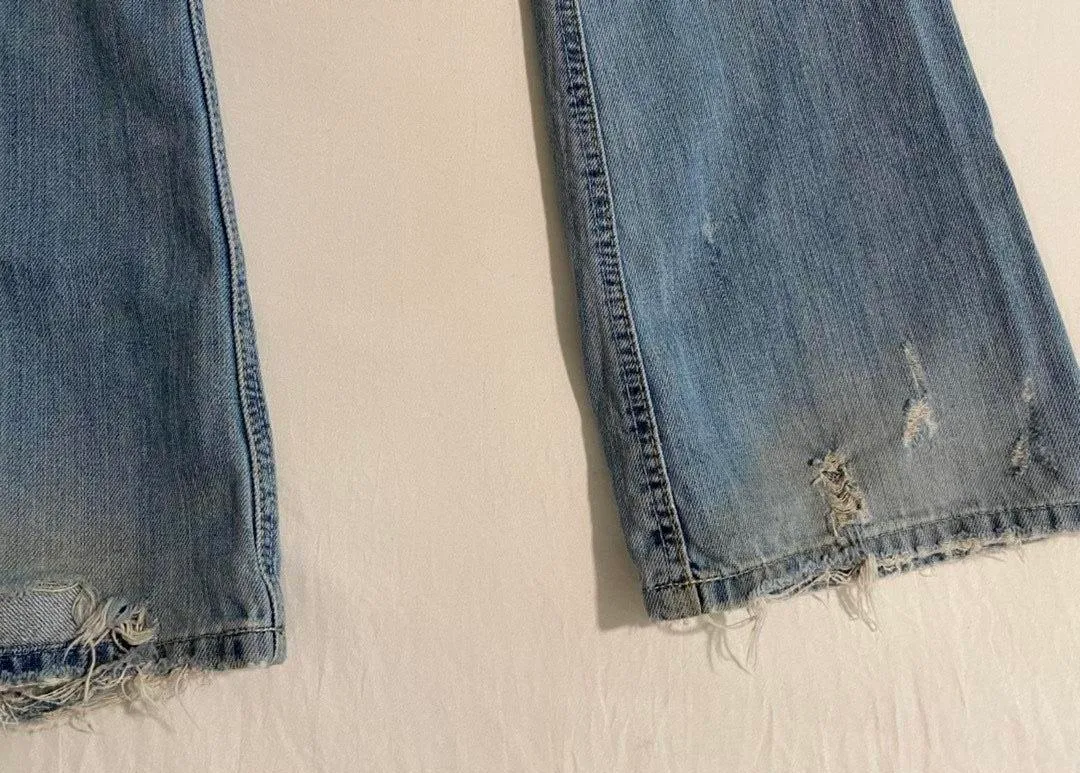 Hollister Light Wash Distressed Bell Bottoms - Image 4