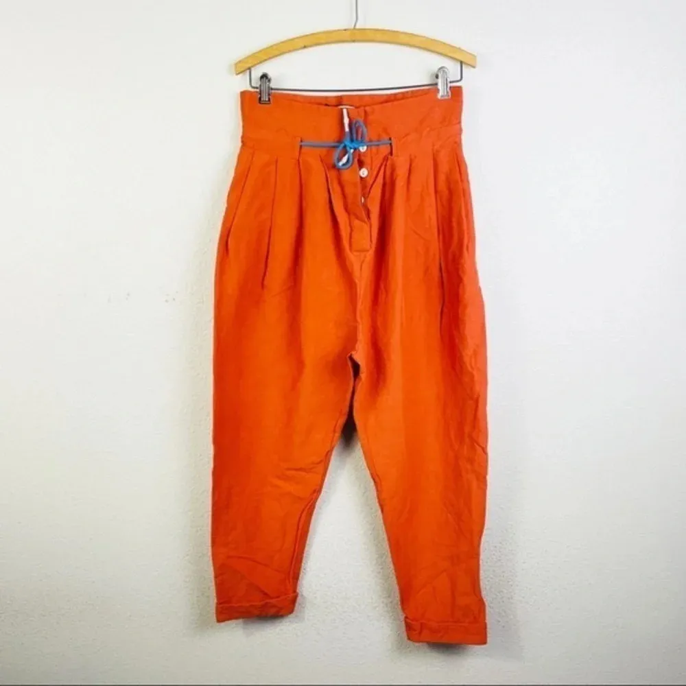JULLIETT Orange‎ High Waist Pleated Pants Size Small Orange - Image 6
