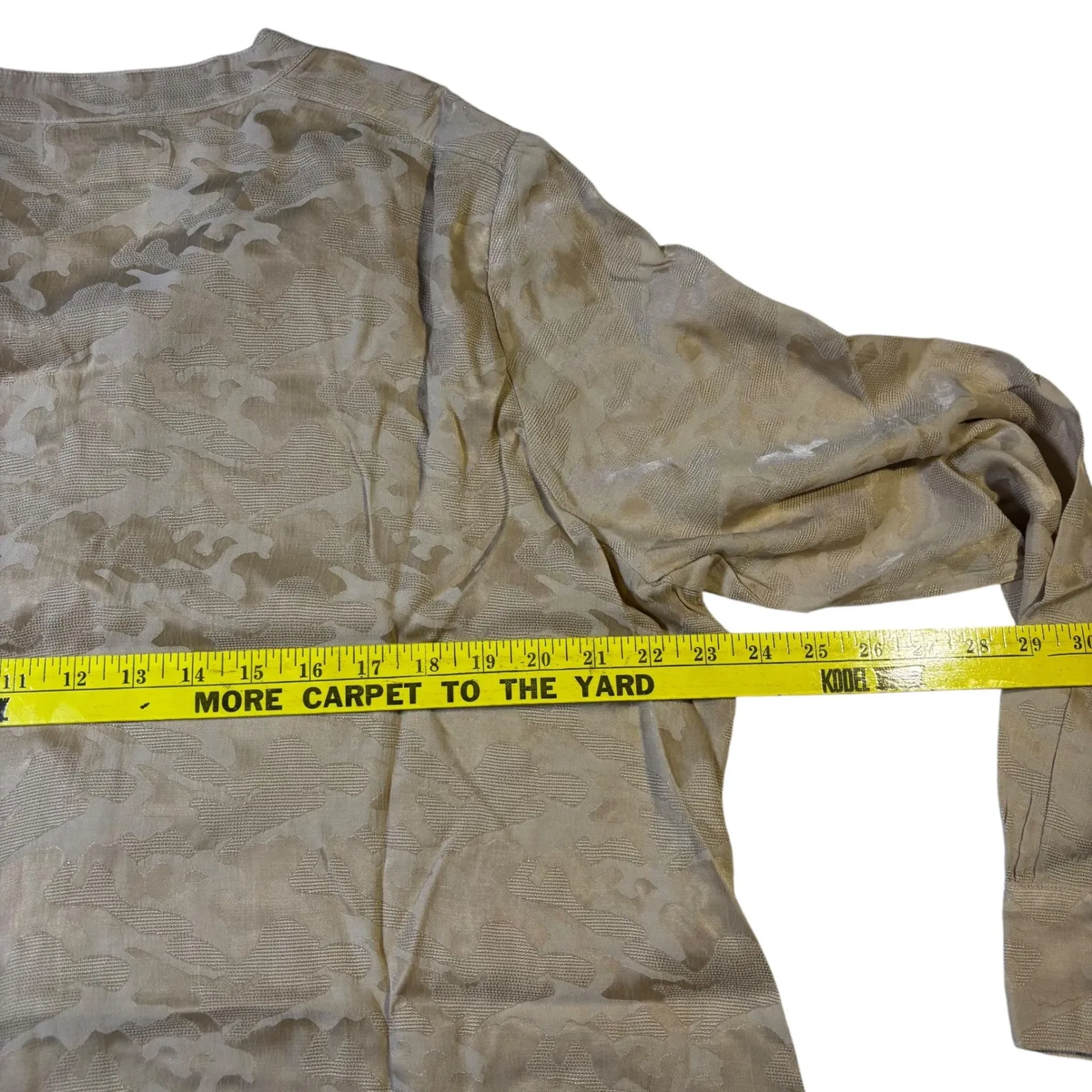 Side Stitch Los Angeles Womens Tan Camouflage Jacquard Button Down Shirt Size L Size L - Image 8