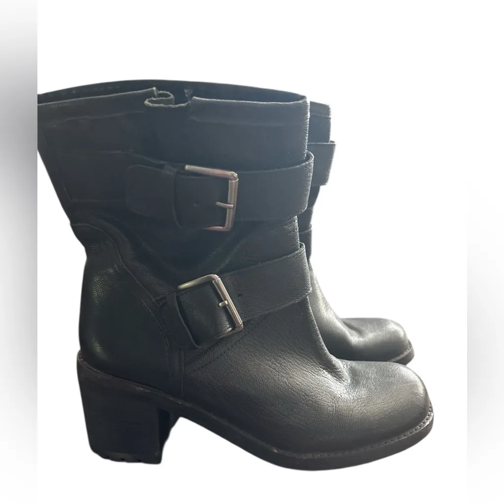 Sam Edelman Troy Leather Moto Boots 7.5 EUC Biker Dark Academia Whimsygoth - Image 2