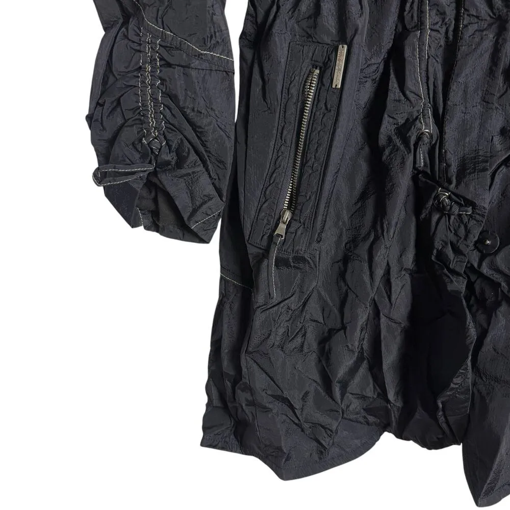 Et Dieu Crea La Femme Black Nylon Fleece Lined Coat Size 10 - Image 4