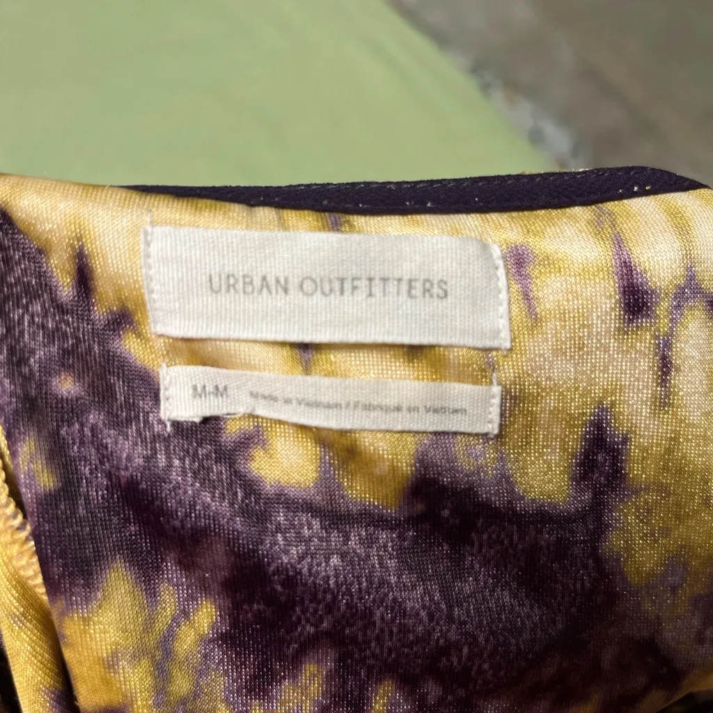 UO Velvet Mini Dress - Purple & Yellow Tie Dye - Image 5