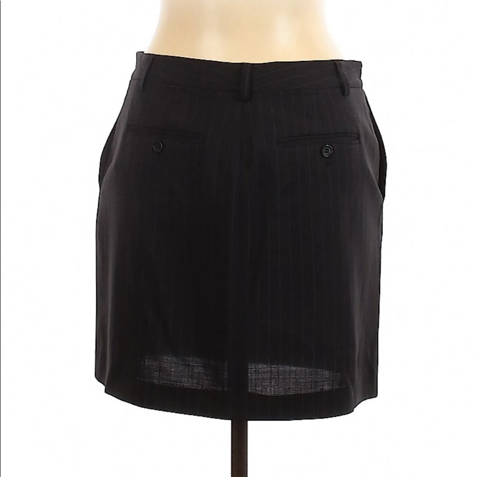Theory wool striped skirt black size 10 - Image 3