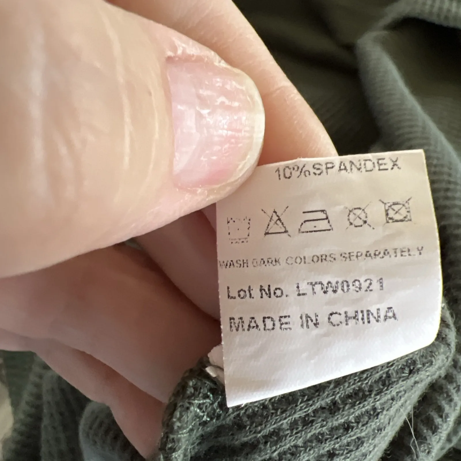 Womans green swiss dot‎ chiffon long sleeve Waffle Weave Blouse Top size XL - Image 7