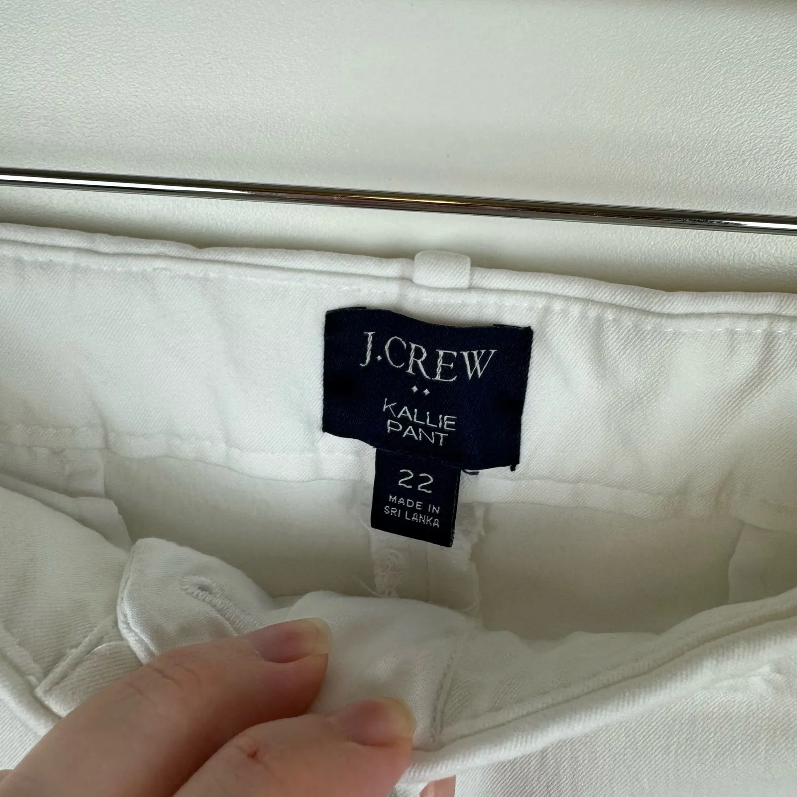 J Crew Womens Kallie Straight Leg‎ Pant in White Sz 22 Office Neutral Minimalist - Image 8