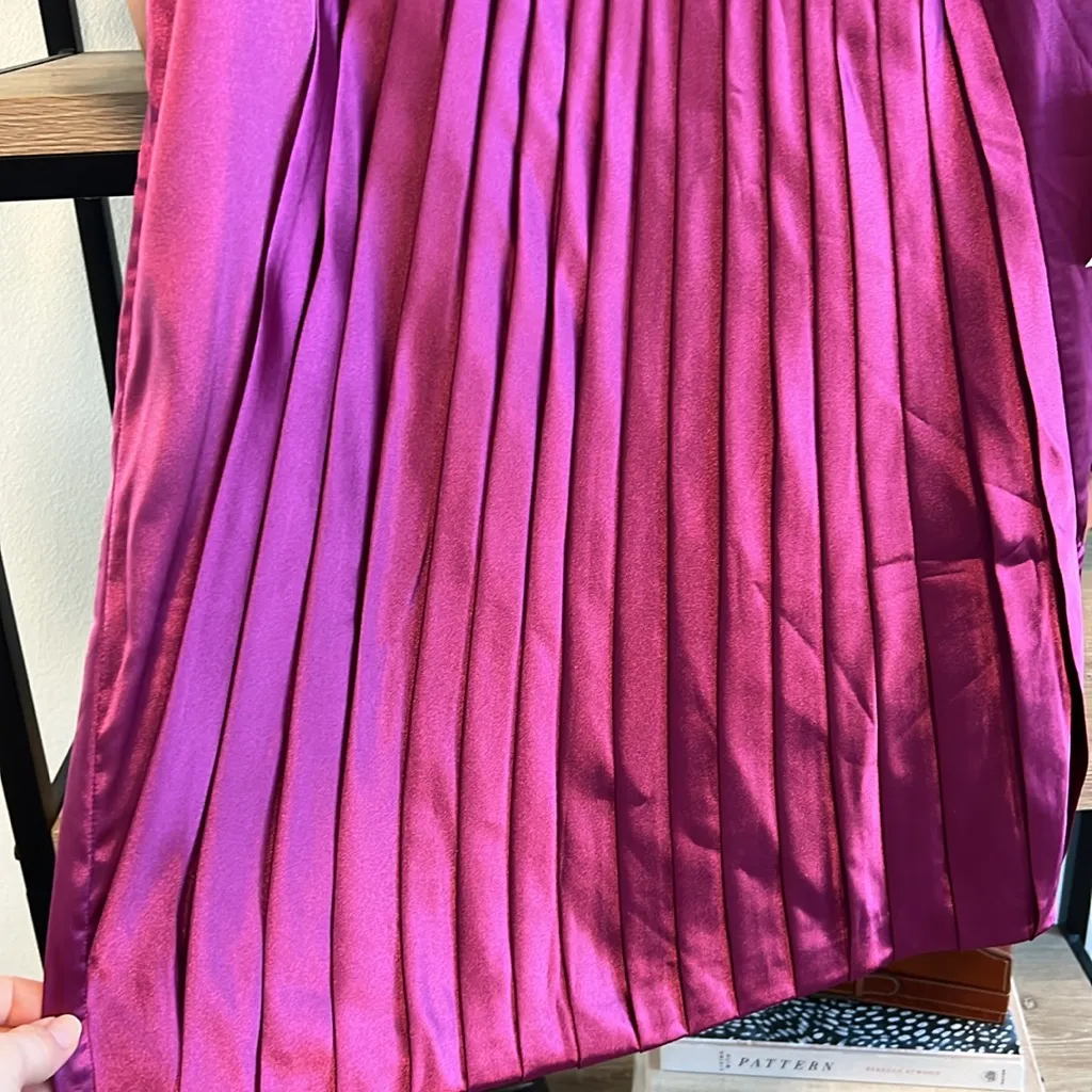 NWT MICHAEL Michael Kors Pleated Babydoll Dress, 10 Pink Size M - Image 5