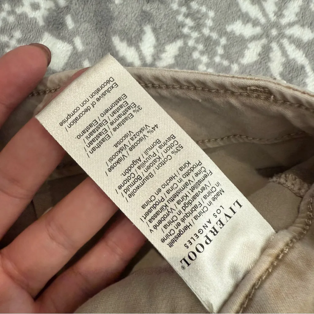 Stitch Fix‎ Liverpool Utility Crop Cargo w Cinched Leg (biscuit tan) Size 16/33 - Image 5