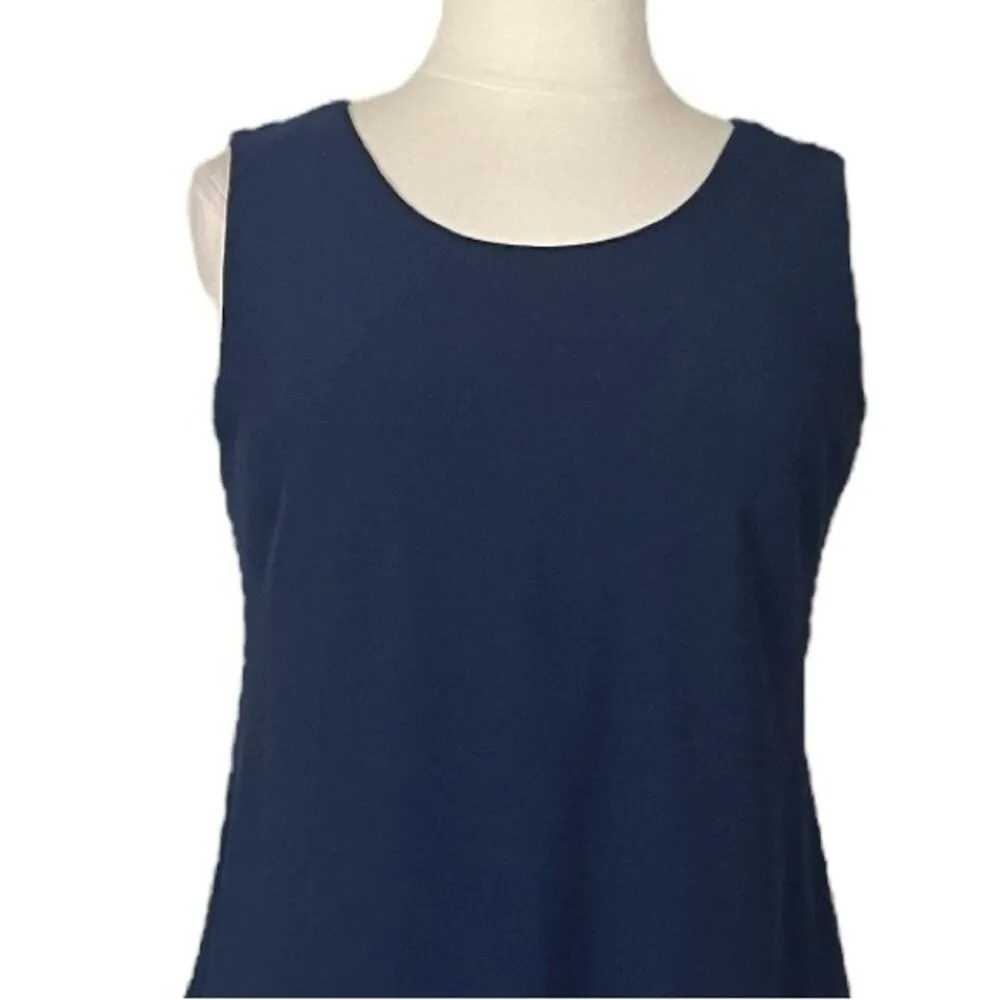 Jessica Howard Midi Jacket Dress Ruffle Front Chiffon Navy Blue Women’s Size 14W - Image 10