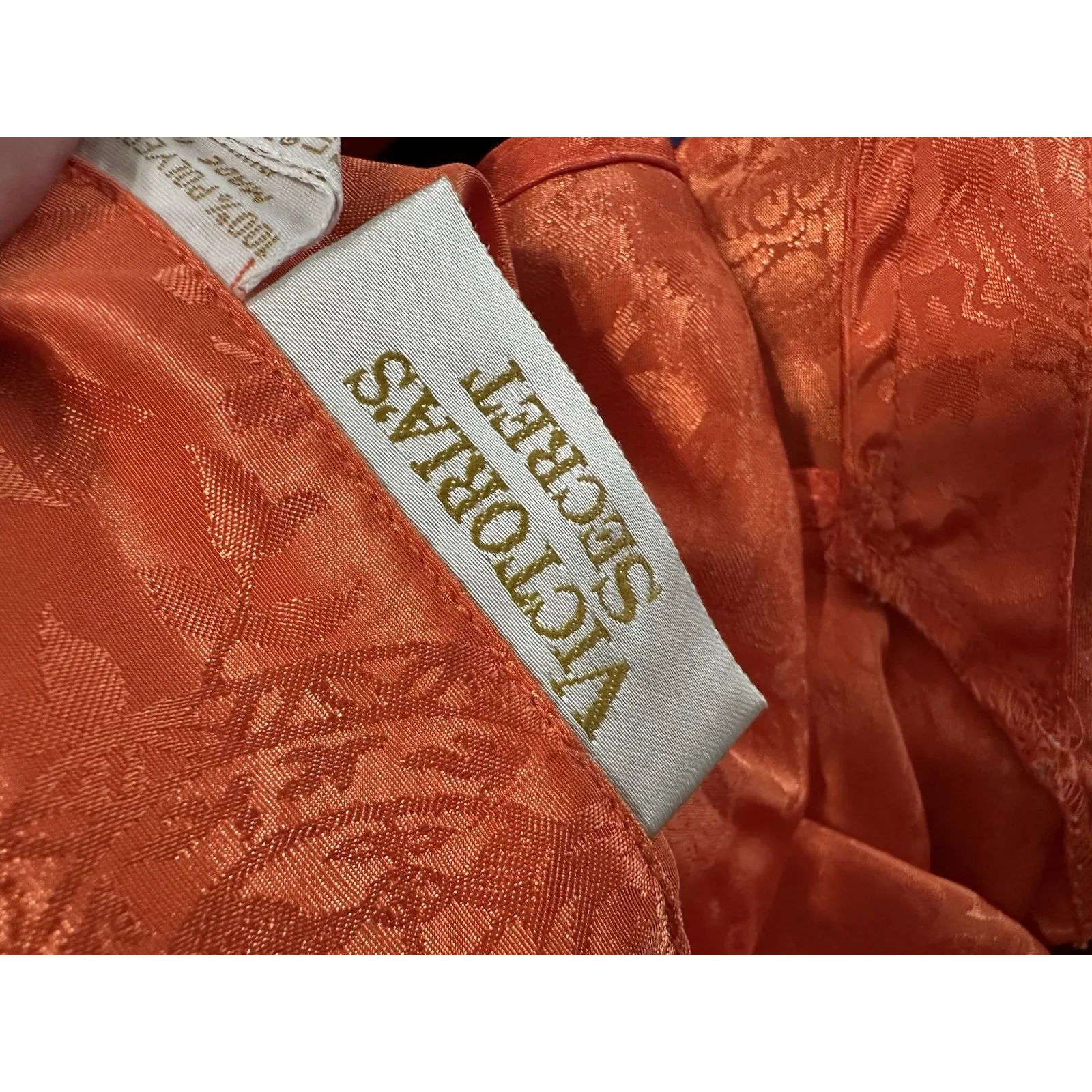 VTG Victoria's Secret Gold Label Burnt Orange Jacquard Floral Vest Top - Size M - Image 7