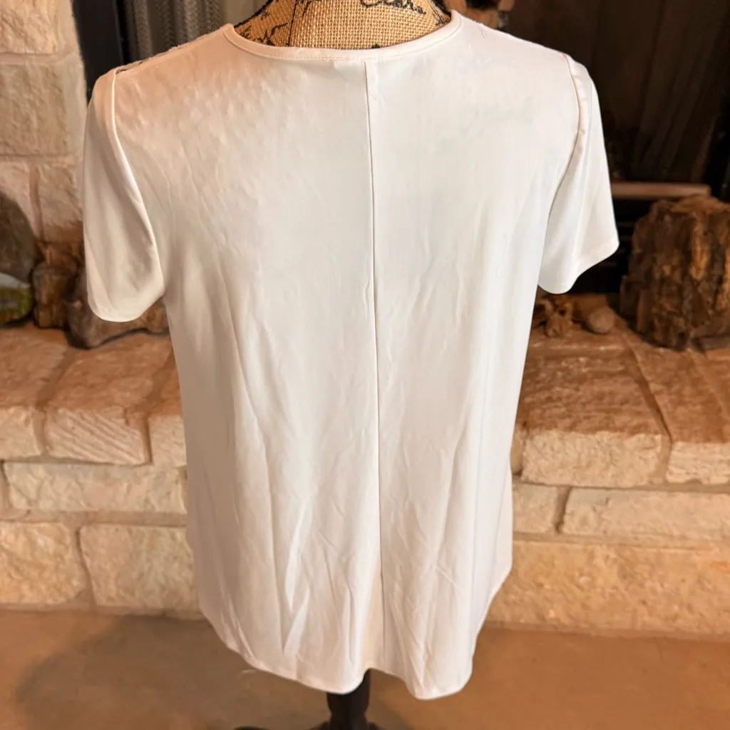 Cato White Lace Accent Blouse - Image 6