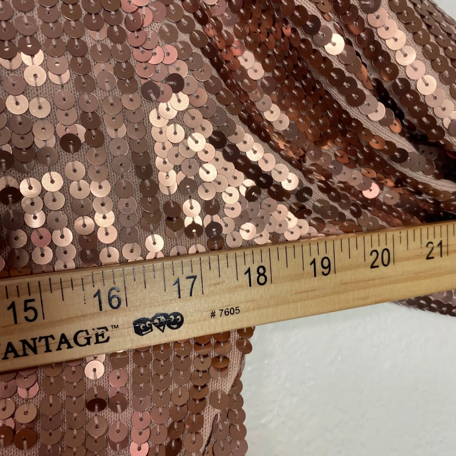 Boston Proper Sequin Peplum Cardigan Rose Gold Short Sleeve Party Size XS - Image 7