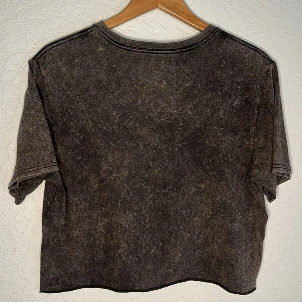 Desert Roads Nevada Brown Crop T-Shirt Tee Cowgirl Western Rodeo Medium - Image 4