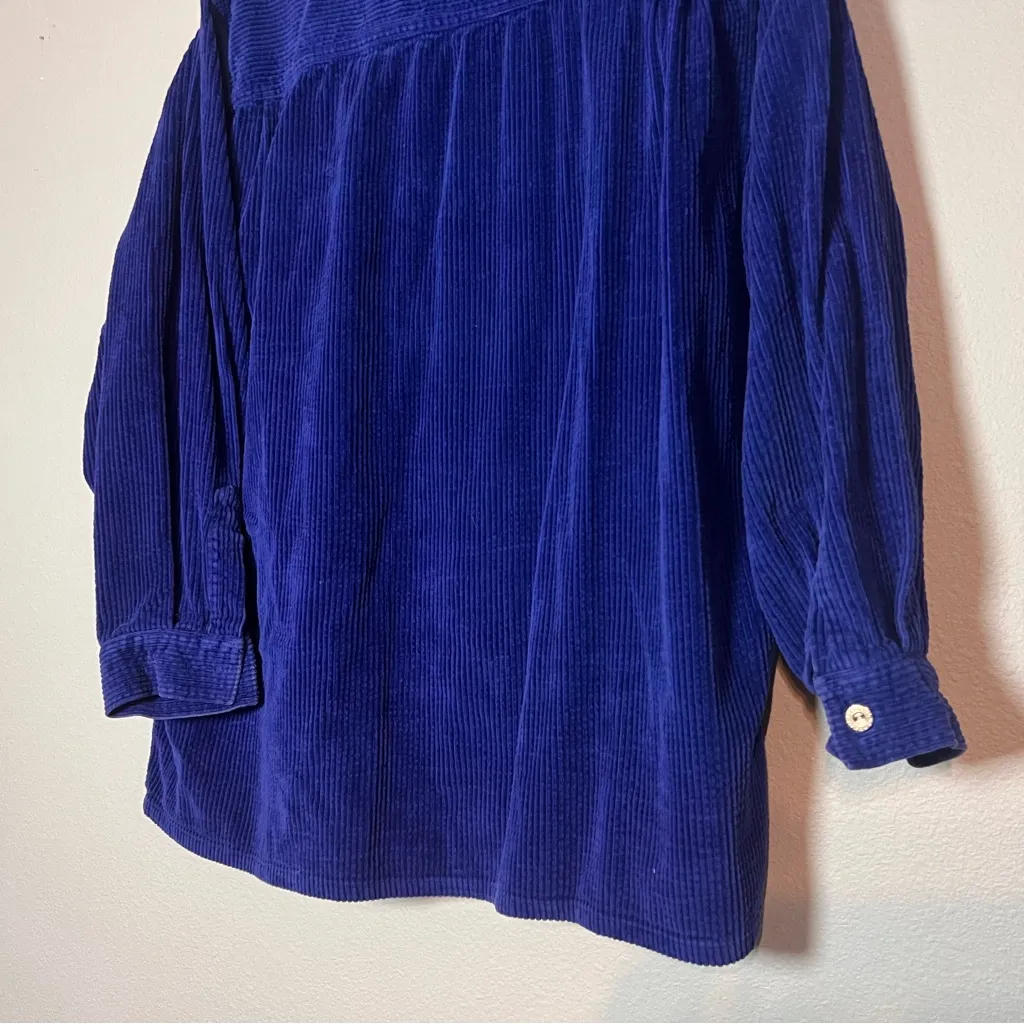 Venezia Jeans Corduroy Zip Up Shirt Jacket Shacket Blue Size 18 20 Cotton - Image 9