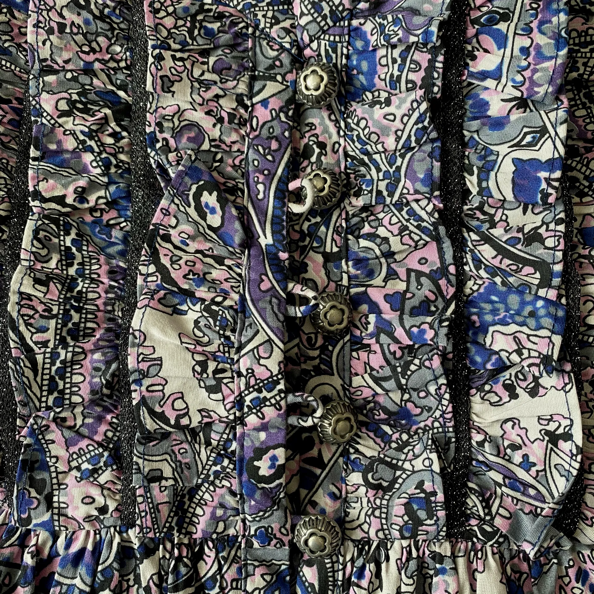 Paisley Button Up Ruffled Peplum Vest - Image 4