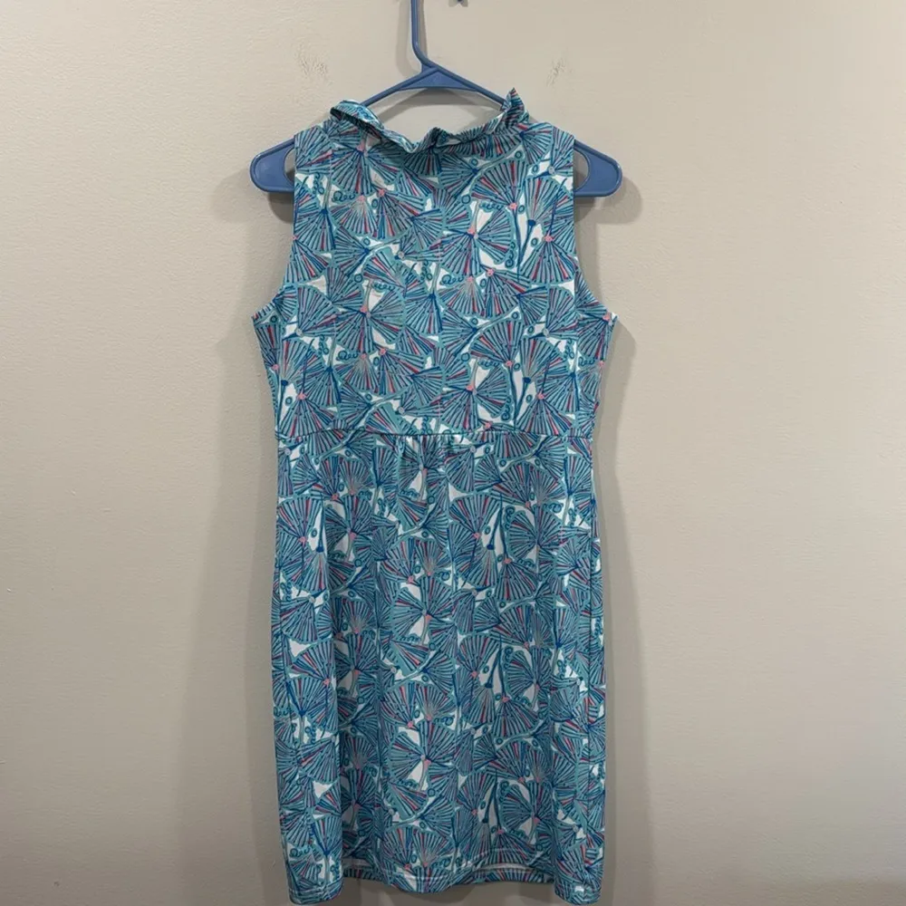 Tracy Negoshian Blue and White Patterned Mini Dress Size XS EUC - Image 7