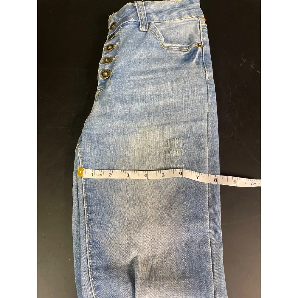 Love Couture Women's Blue Skinny Stretch Jeans With Floral Design S - Image 5