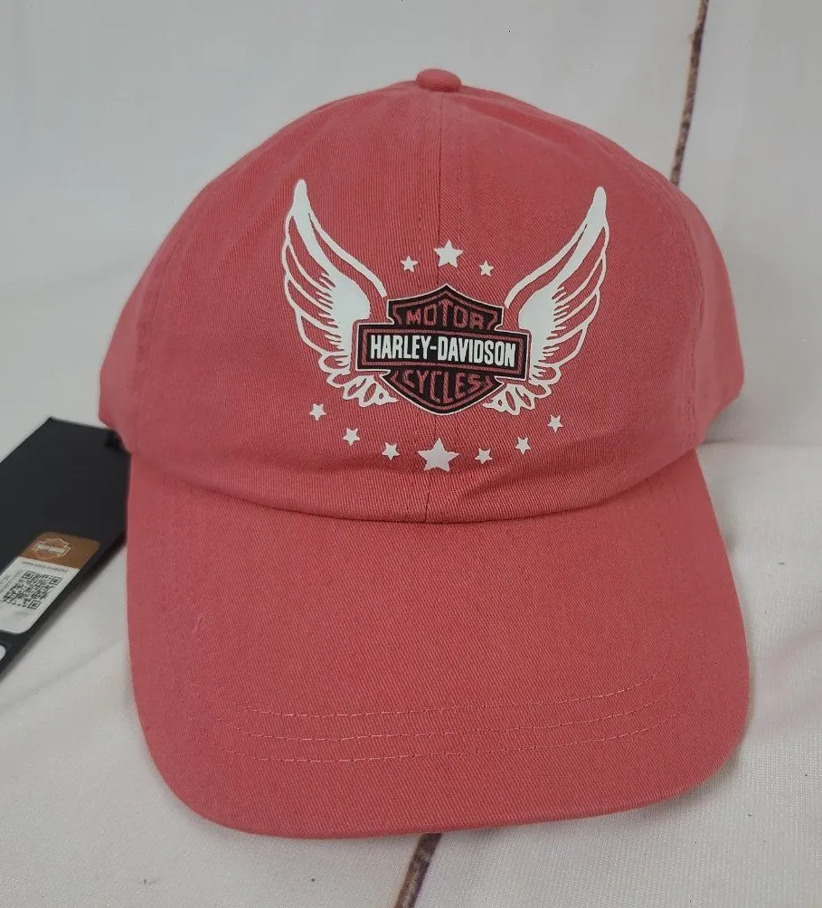 Harley Davison Motorcycles Hat Cap Women's Wounded Warrior Project Salmon NWT Orange - Image 1
