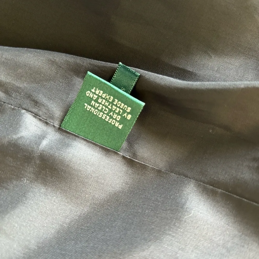 Lauren Ralph Lauren Women’s Wool Blazer Leather Sleeve Single Button 4 B… Black - Image 7