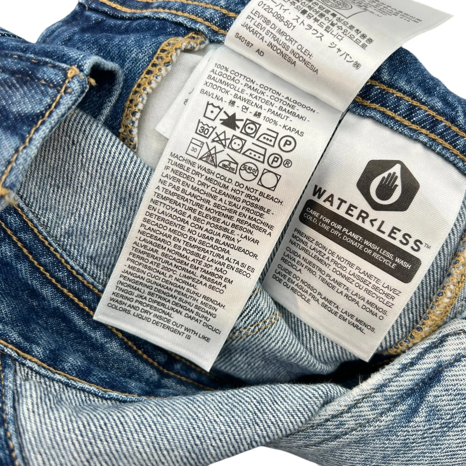 Levi's Norah Skirtall‎ Dress Overall Mini Cotton Denim Blue Size XS - Image 16