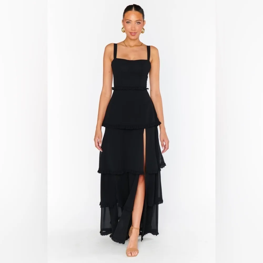SHOW ME YOUR MUMU Lady Corset Dress In Black Chiffon - Image 3