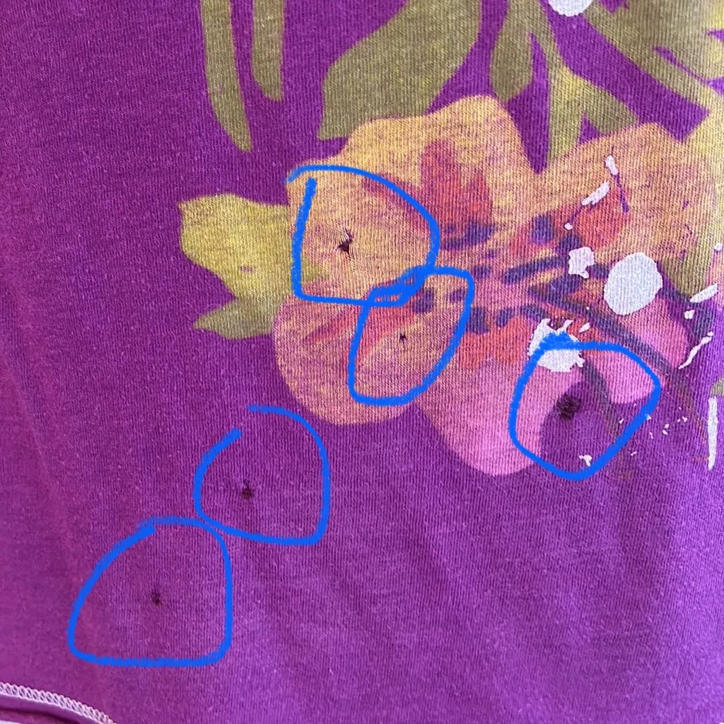 Scrapbook short sleeve V neck artsy floral t shirt Size Small Pink - Image 12