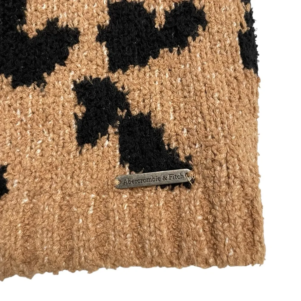 Abercrombie & Fitch Leopard Print Open Front Cardigan Sweater Tan Black XS - Image 8