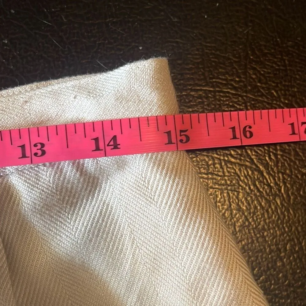 Glenbrooke Vtg 14 Cream Herringbone Pleated Midi Pencil Skirt Lined Secretary - Image 8