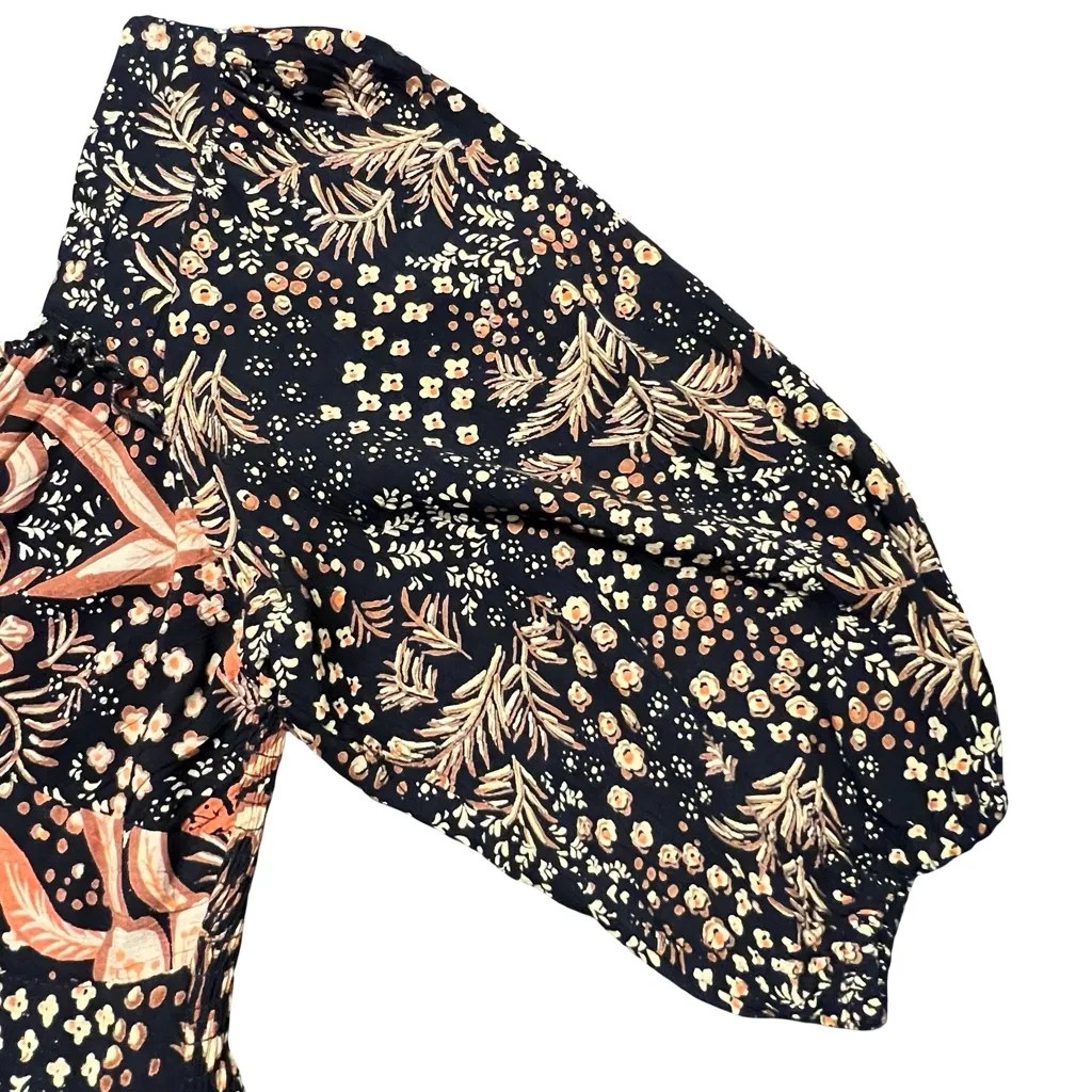 Angie Womens Floral Boho Maxi Dress Size M Puff Sleeve Cottage Prairie Peasant - Image 3