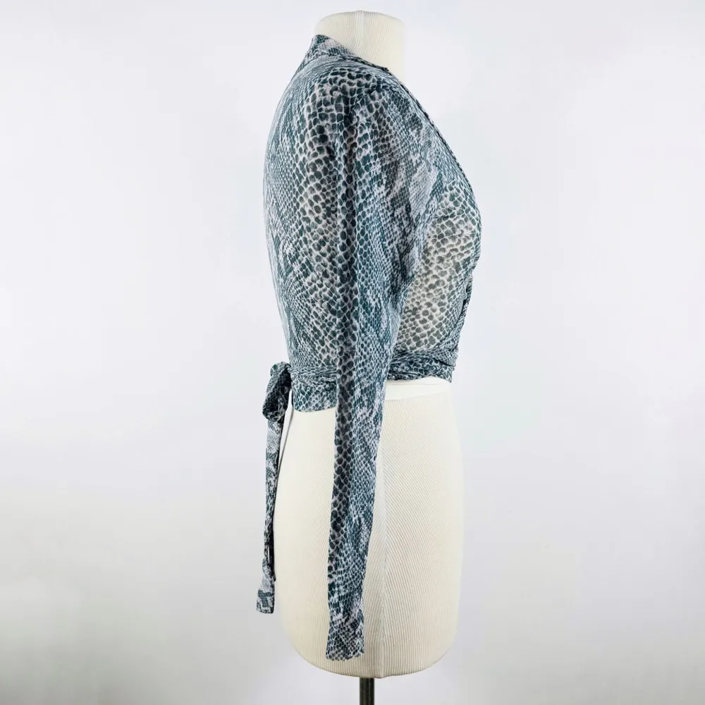 Only Hearts  python snake print semi-sheer wrap blouse NWT - Image 5