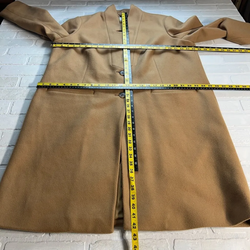 Old Navy Coat Womens XL Tan Soft Brushed Overcoat Classic Trench‎ Winter Neutral - Image 2