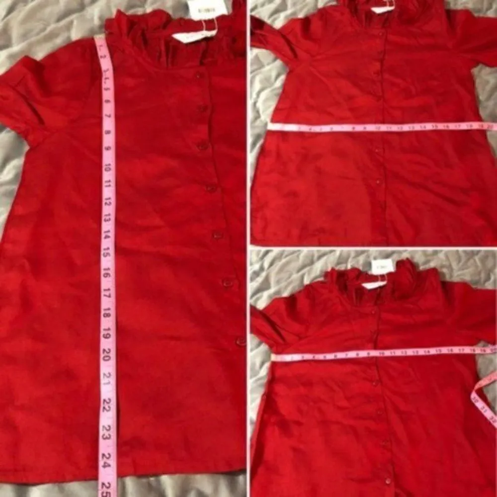 Modcloth Ruffle Collar Blouse The Frill Of It Top Red S - Image 12