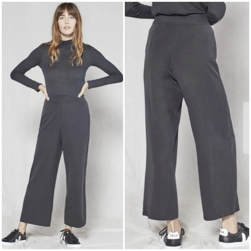 NWT Outerknown After Hours Black Wide Leg Pants in Black Size 27 - Image 2