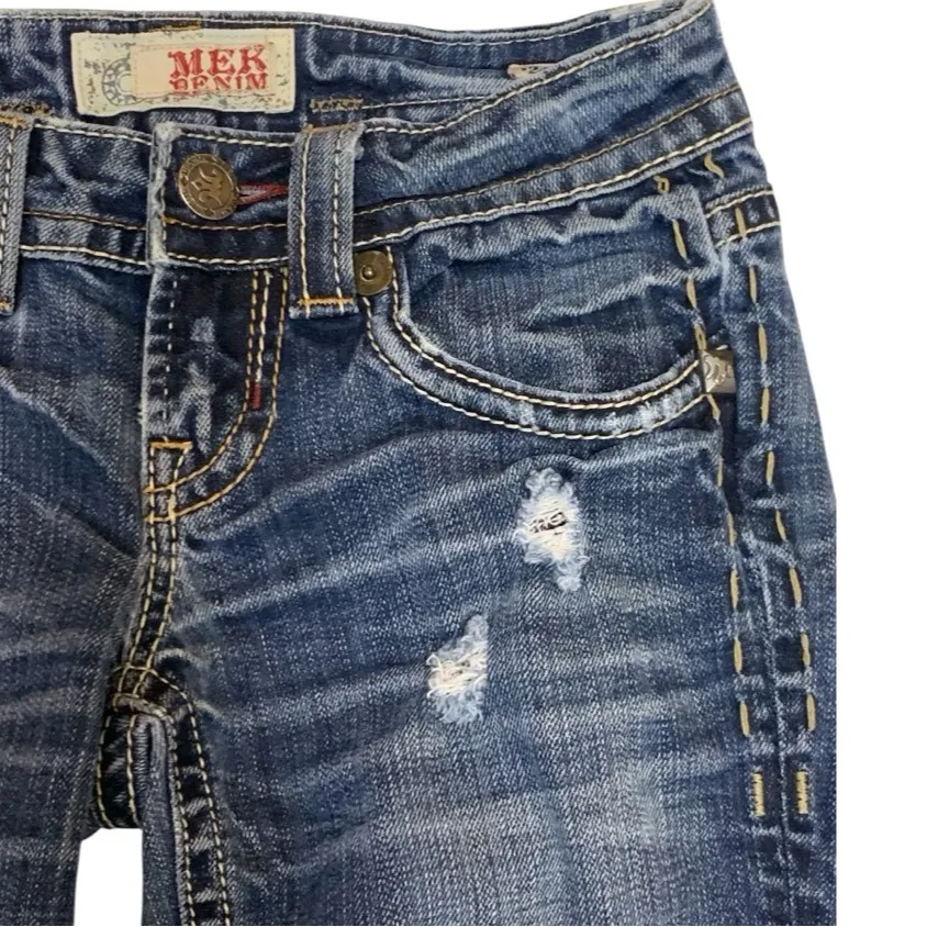 MEK Denim Antwerp Distressed Bootcut Jeans Size 24/32 - Image 6