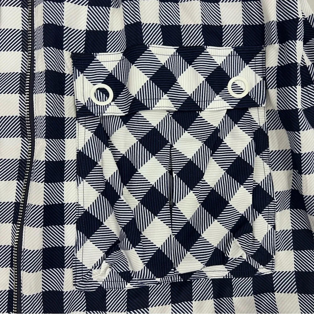 Jonathan Simkhai Gingham Twill Midnight Utility Jacket Size M Blue Size M - Image 10