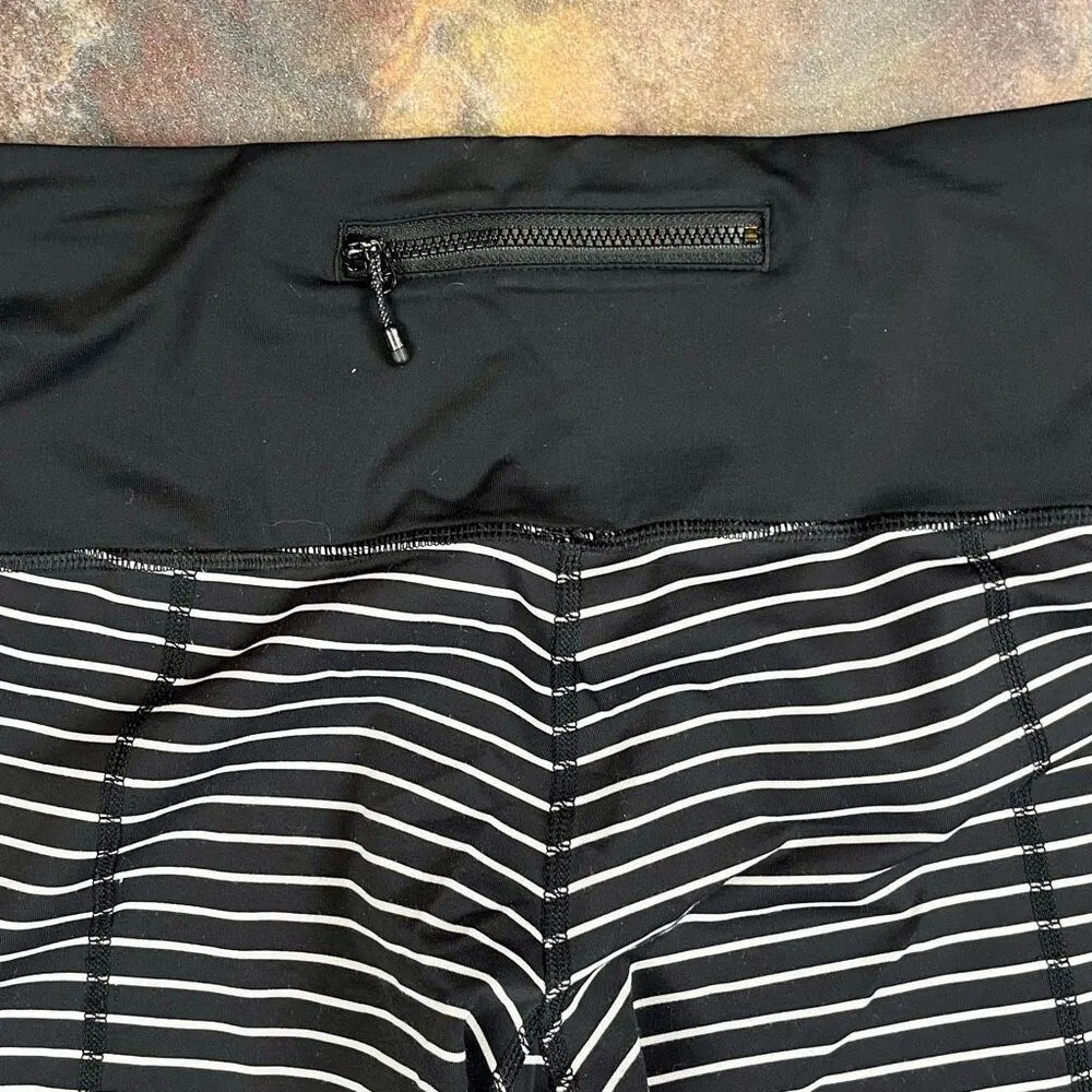 LULULEMON Runday Crop Ankle Legging Athletic Stripe Pants 8 - Image 11