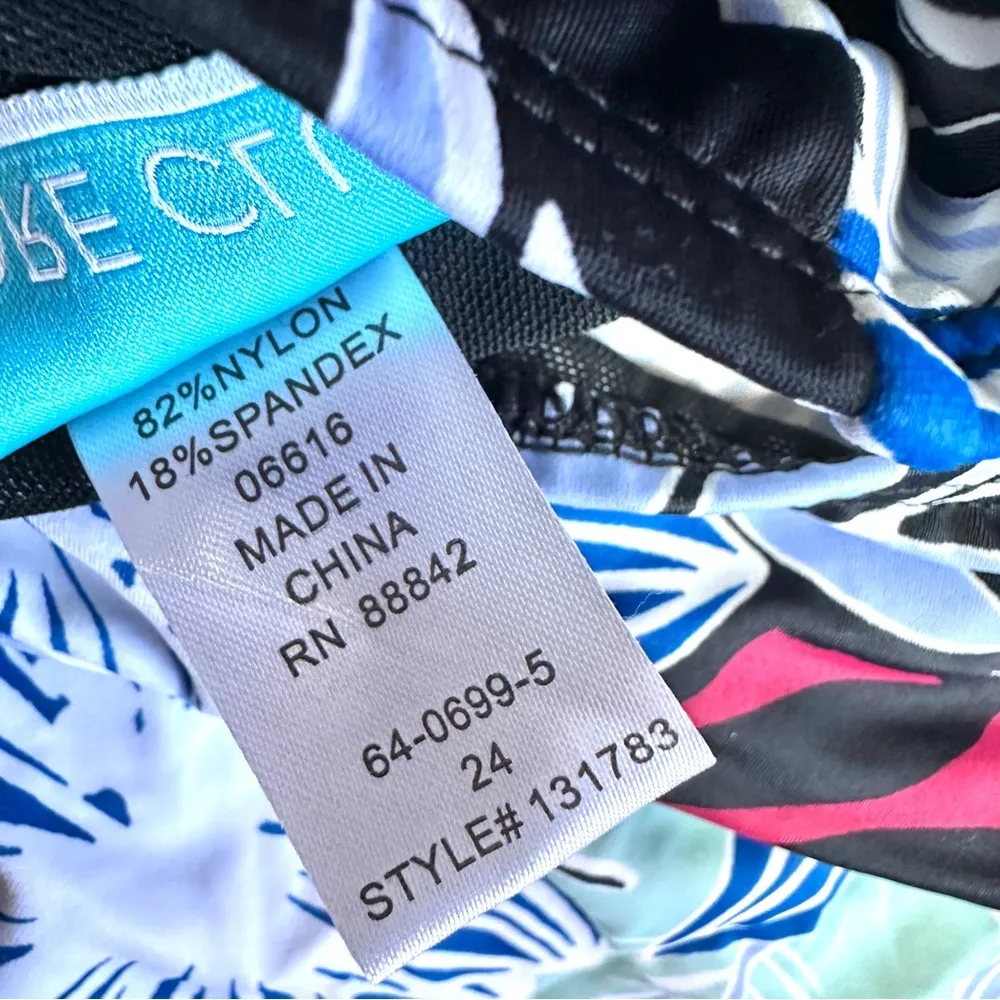 Shore Club Tankini Swim Top 24 Halter Strap Flowers Floral Built In Bra New - Image 6