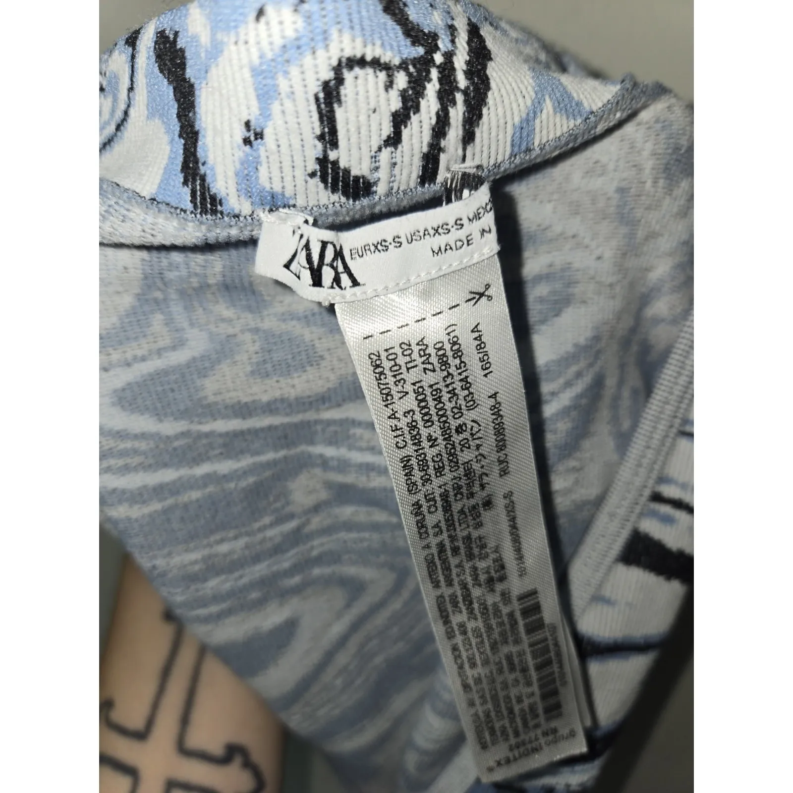 ZARA Stretch Limitless Contour Collection Blue Midi Marbled Dress‎ Size XS/Small - Image 3