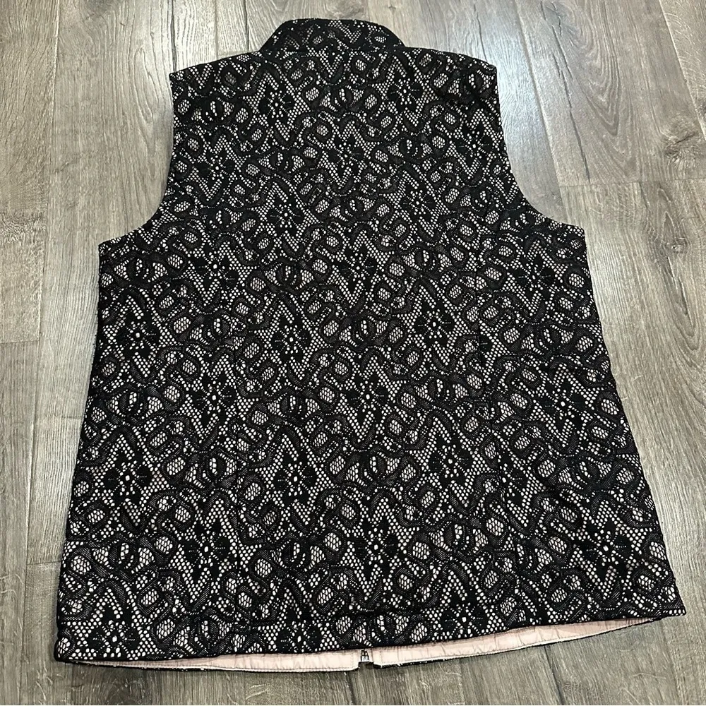 Zenergy By Chico's Women's M Sheer Vest Black Lace Light Pink Fairy Whimsigoth - Image 9