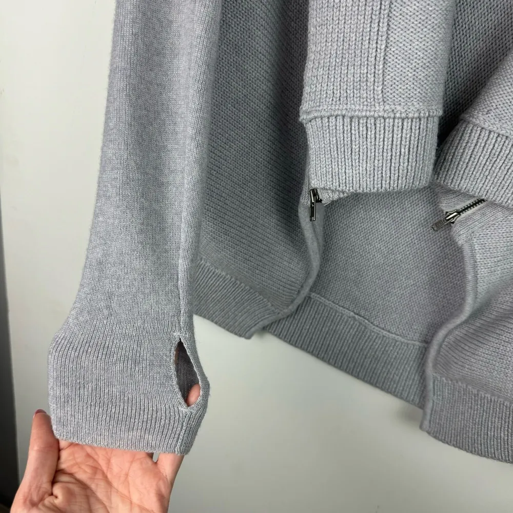 Lululemon  Wrap It Up Sweater Grey Merino Wool Zipper Cardigan - Image 9