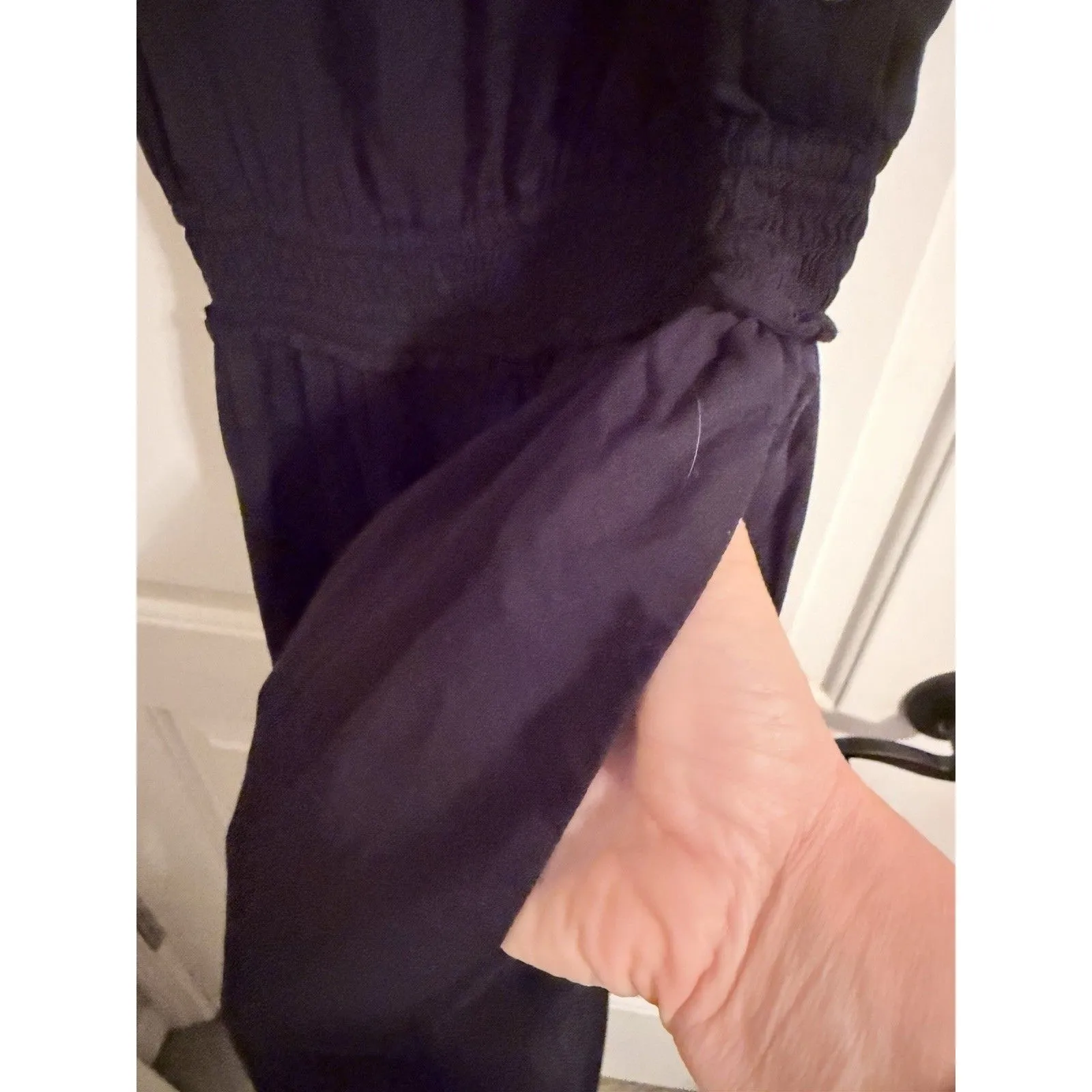 Wilfred Aritzia Irene Jumpsuit Size M Boho Black Side Button Cinched Waist - Image 12