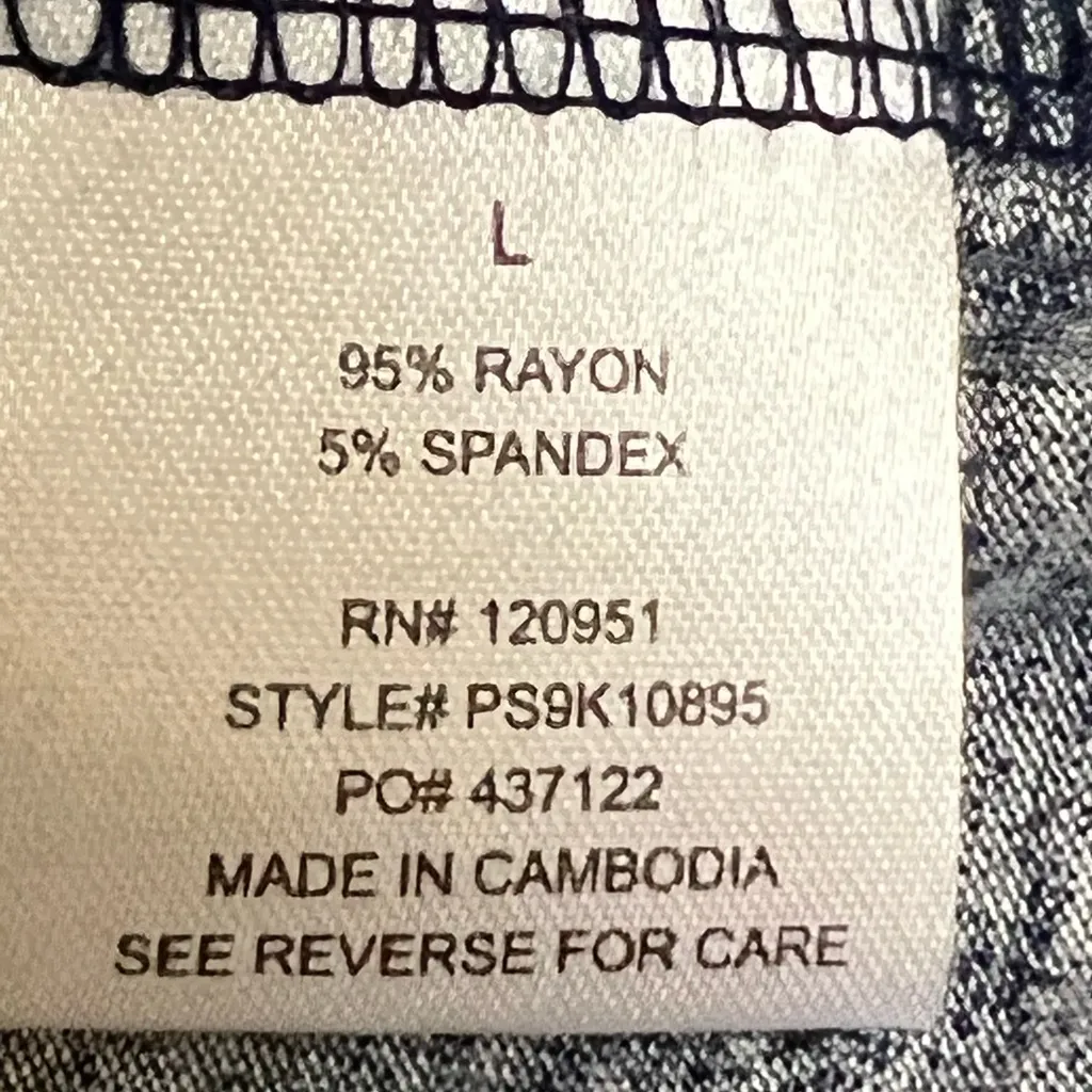 Pink Rose Blue Floral Spaghetti Strap Tank Top - Size Large - EUC - Image 5