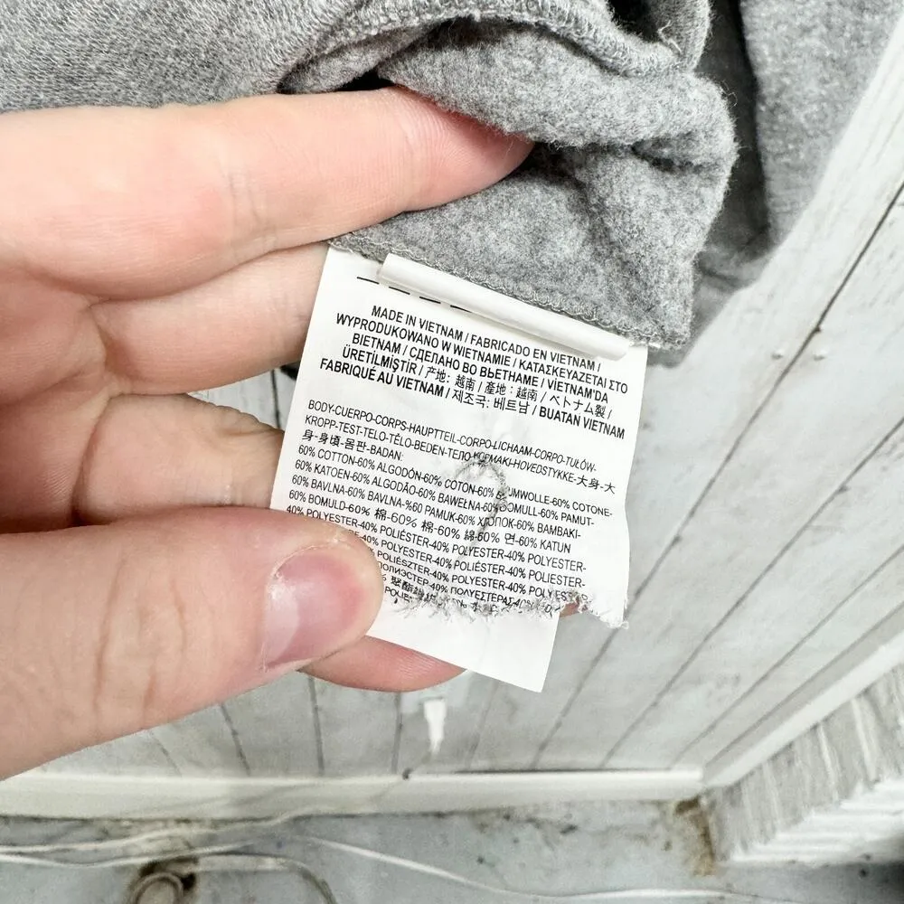 Vans Sweater Women Size XS Crewneck Long Sleeve Cotton Graphic Grey Logo - Image 3