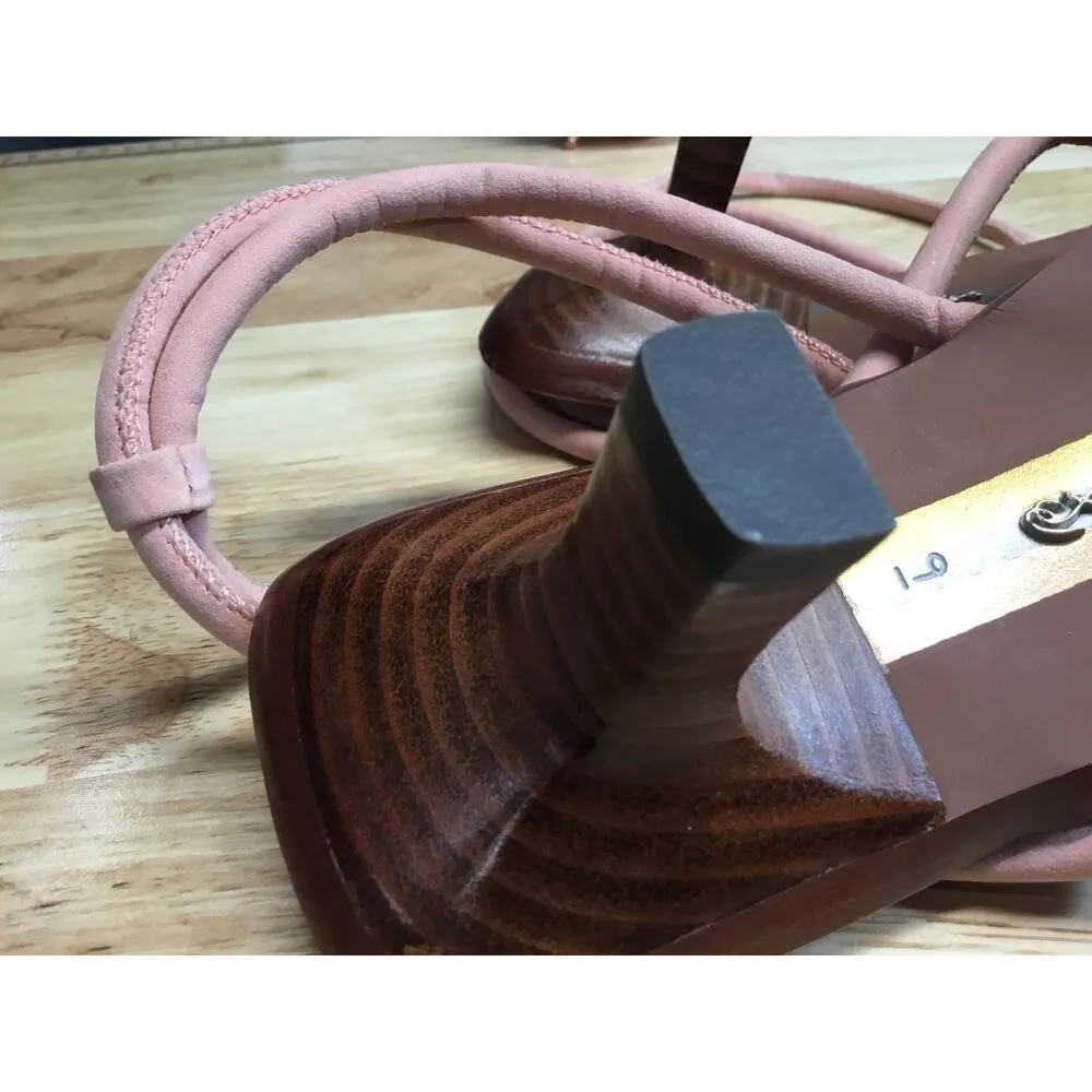 Sam Edelman Dia Women's 8.5 Pink Leather Open-Toe Strappy Kitten Heel Sandals - Image 7