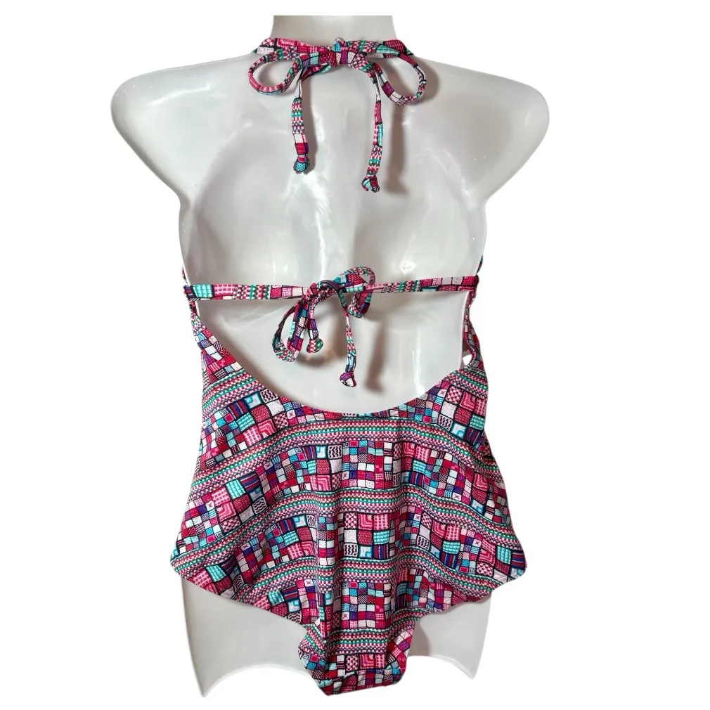 SUNSEEKER Australia NWOT Geometric Print Halter One - Image 3