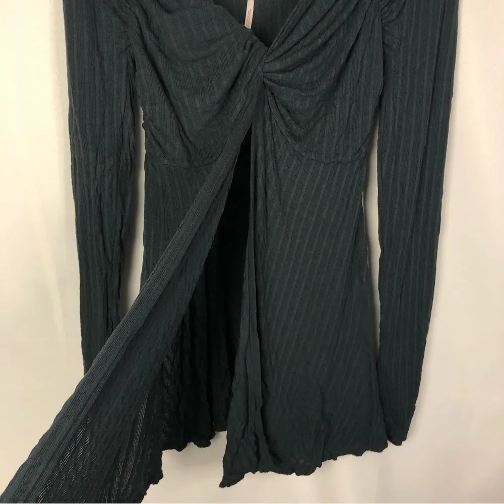 Free People Ruby Navy Blue Ripped Cut Out Long Sleeve L - Image 6