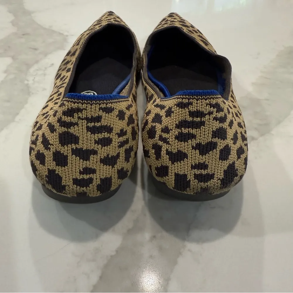 Rothy's Retired “The Point” Pointed Leopard Print Slip On Ballet Flats Womens 10 - Image 4