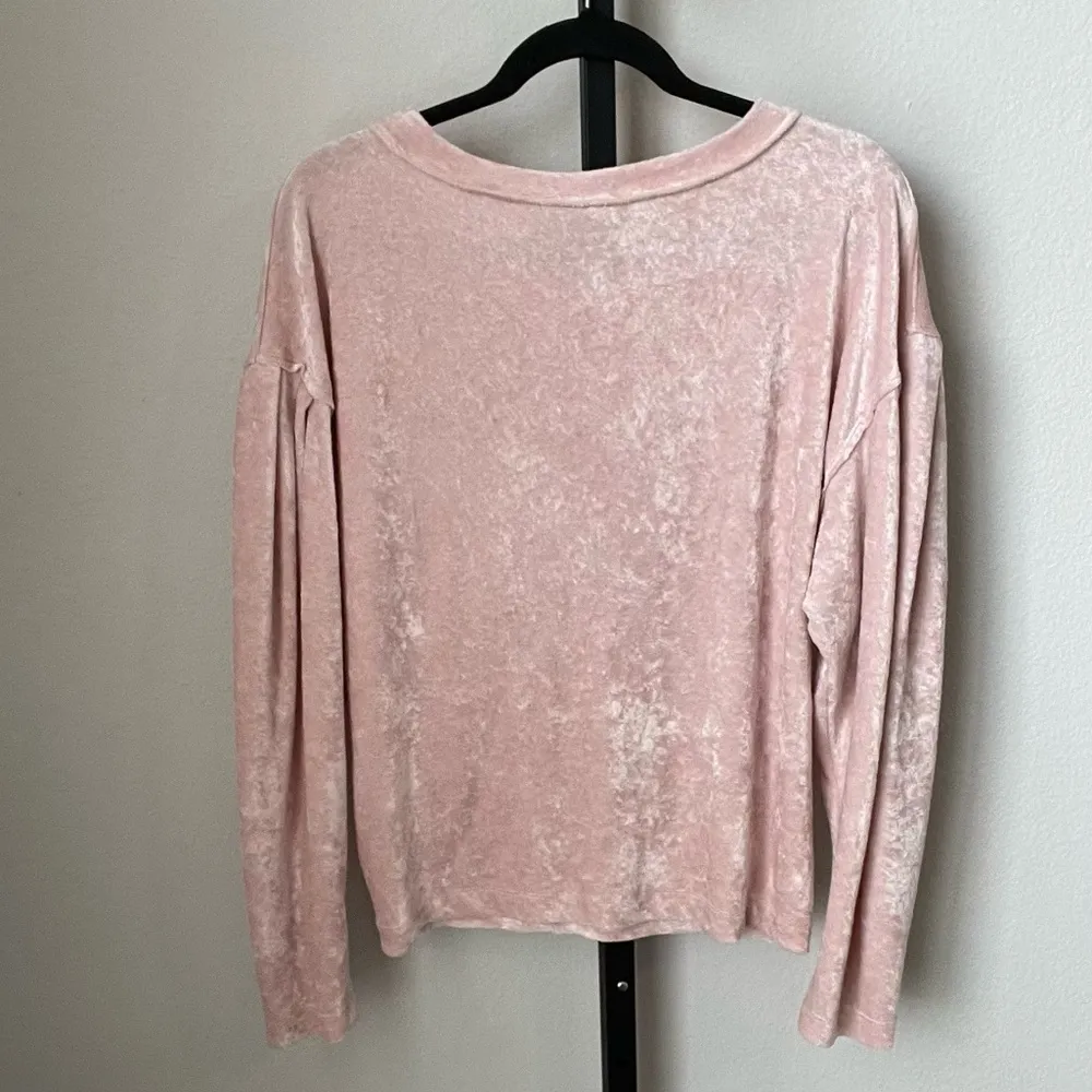 The We The Free Milan Blush Pink Crush Velvet Top Size Small - Image 5