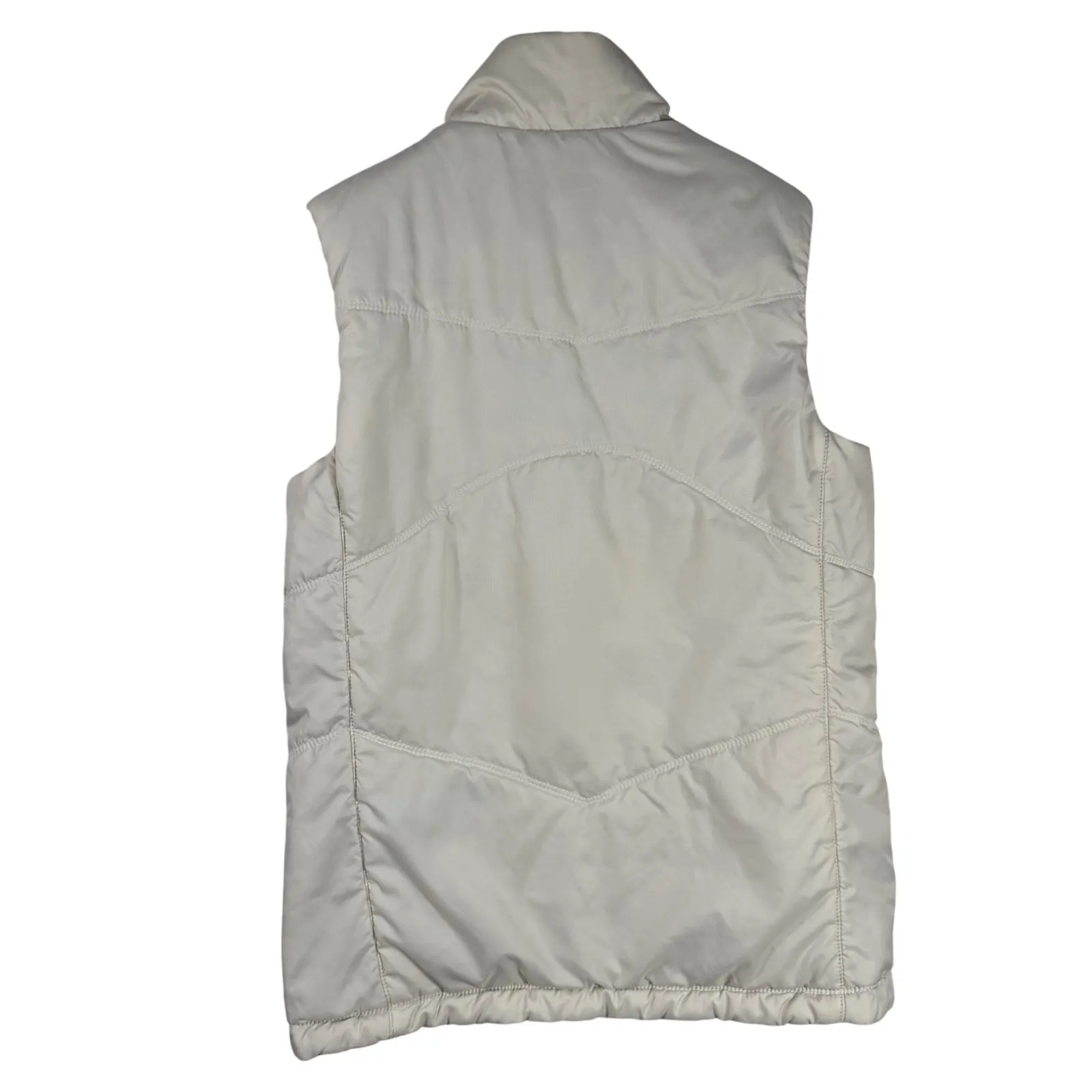 Marmot Reversible Vest Womens M Beige Puffer & Brown Fleece Full Zip Outdoor - Image 7